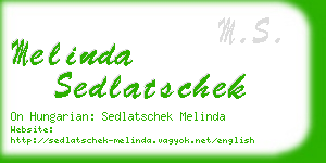 melinda sedlatschek business card